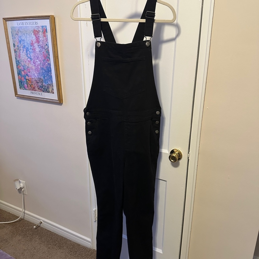 Old Navy Black Denim Overalls with Classic Bib Design